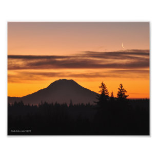 8X10 Rainier und Crescent Moon Fotodruck