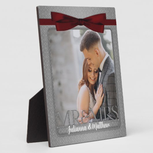 8x10 Rot und Silber Mr. und Mrs. Wedding Foto Fotoplatte (Seite)