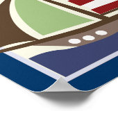 8X10 SAILBOAT Kinderzimmer Kunst drucken Poster (Ecke)