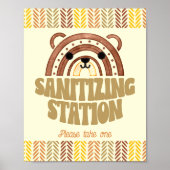 8x10 Sanitizer Station Boho Woodland Bären Geburts Poster (Vorne)