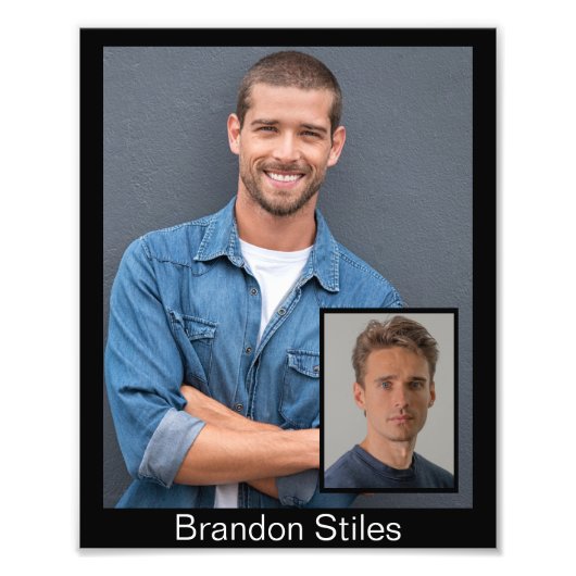 8x10 Schauspiel Headshots für Casting Calls | Einf Fotodruck (Vorne)