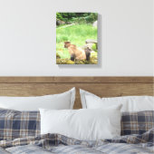 8x10 Starke Canvas Print mit Grizzly Bär & cub Leinwanddruck (Insitu (Schlafzimmer))