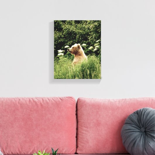8x10 Starke Canvas Print mit Grizzlybär Leinwanddruck (Insitu (Wohnzimmer))
