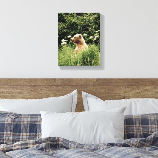8x10 Starke Canvas Print mit Grizzlybär Leinwanddruck (Insitu (Schlafzimmer))