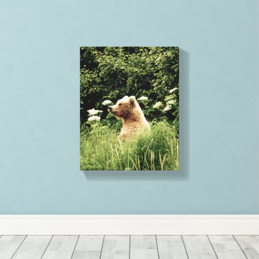 8x10 Starke Canvas Print mit Grizzlybär Leinwanddruck (Insitu (Holzboden))