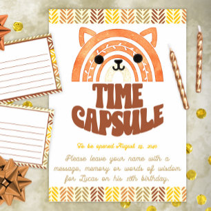 8x10 Time Kapsel Boho Woodland Fox Geburtstag Poster