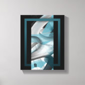 8x10" Trend Abstrakt Art Leinwand Schwarz-weiß Blu (Vorderseite)