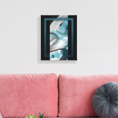 8x10" Trend Abstrakt Art Leinwand Schwarz-weiß Blu (Insitu (Wohnzimmer))