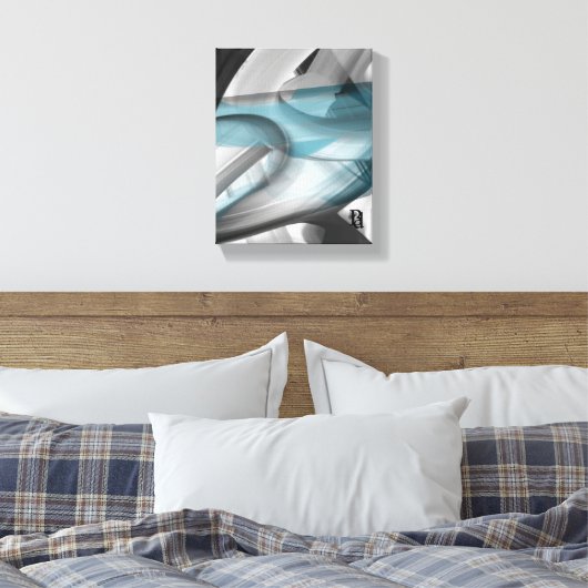 8x10" Trend Abstrakt Art Leinwand Schwarz-weiß Blu (Insitu (Schlafzimmer))
