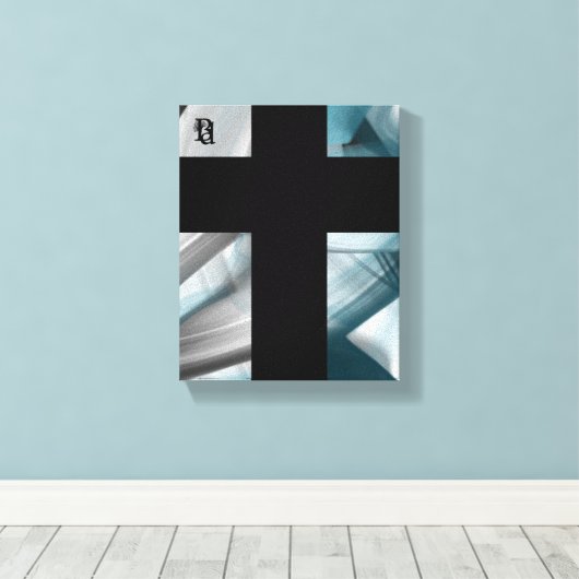 8x10" Trend Abstrakt Art Leinwand Schwarz-weiß Blu (Insitu (Holzboden))