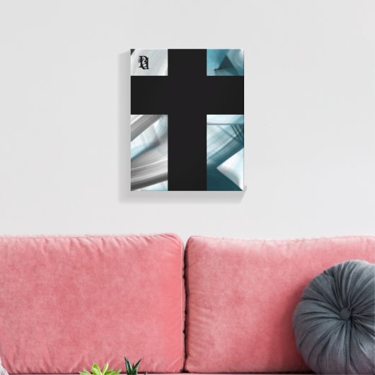 8x10" Trend Abstrakt Art Leinwand Schwarz-weiß Blu (Insitu (Wohnzimmer))