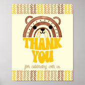 8x10 Vielen Dank Boho Woodland Bear Geburtstag Poster (Vorne)