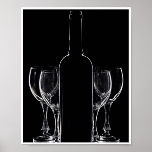 8X10 Weinflasche und Brille Wand Kunst