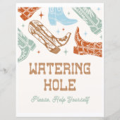 8x10 Western Wasserloch-Zeichen (Vorderseite)