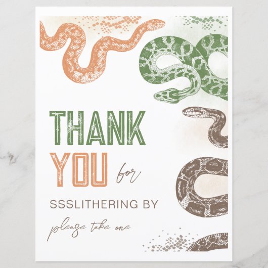 8x10 Zoll bearbeitbare Schlange-Gastgeschenk-Zeich (Vorderseite)