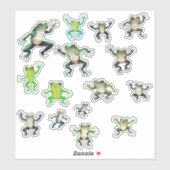 8x8 Blatt mit 15 Aufklebern für tanzende Frösche Aufkleber (Blatt)