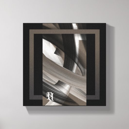 8x8" Terra’s Tender Whisper Abstract Brown Flowers Leinwanddruck (Vorderseite)