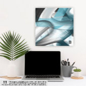 8x8" Trend Abstrakt Art Leinwand Schwarz-weiß Blue