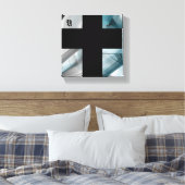 8x8" Trend Abstrakt Art Leinwand Schwarz-weiß Blue (Insitu (Schlafzimmer))