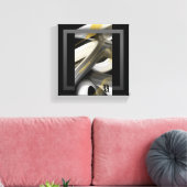 8x8" Trend Abstrakt Art Leinwand Schwarz-weiß Gold (Insitu (Wohnzimmer))
