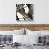 8x8" Trend Abstrakt Art Leinwand Schwarz-weiß Gold (Insitu (Schlafzimmer))