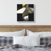 8x8" Trend Abstrakt Art Leinwand Schwarz-weiß Gold (Insitu (Schlafzimmer))