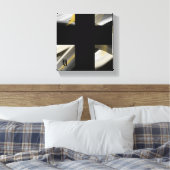 8x8" Trend Abstrakt Art Leinwand Schwarz-weiß Gold (Insitu (Schlafzimmer))