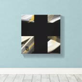 8x8" Trend Abstrakt Art Leinwand Schwarz-weiß Gold (Insitu (Holzboden))