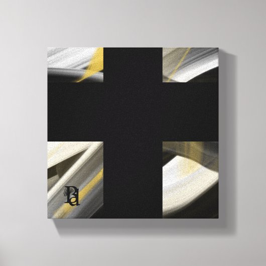 8x8" Trend Abstrakt Art Leinwand Schwarz-weiß Gold (Vorderseite)
