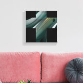 8x8" Trend Abstrakt Art Leinwand Schwarz-weiß grün (Insitu (Wohnzimmer))