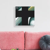 8x8" Trend Abstrakt Art Leinwand Schwarz-weiß grün (Insitu (Wohnzimmer))
