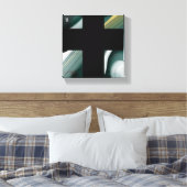 8x8" Trend Abstrakt Art Leinwand Schwarz-weiß grün (Insitu (Schlafzimmer))
