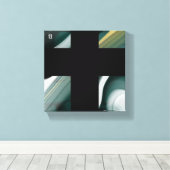8x8" Trend Abstrakt Art Leinwand Schwarz-weiß grün (Insitu (Holzboden))