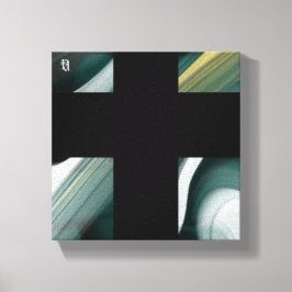 8x8" Trend Abstrakt Art Leinwand Schwarz-weiß grün