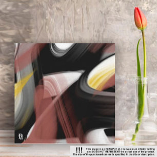 8x8" Trend Abstrakt Art Schwarz-weiß Powdery Leinwanddruck