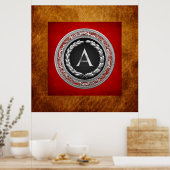 [900] "A" Vintage Silber-Monogramm Poster (Küche)