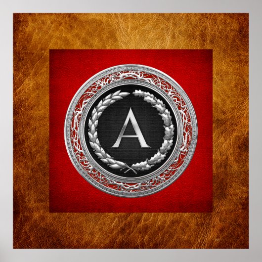 [900] "A" Vintage Silber-Monogramm Poster (Vorne)