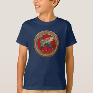 [900] Assyrian Winged Bull: Gold und Black Lamassu T-Shirt