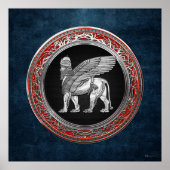 [900] Assyrian Winged Lion - Silver Lamassu Poster (Vorne)