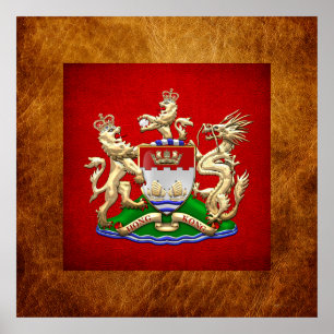 [900] Hongkong Historischer Wappen 1959-1997 Poster