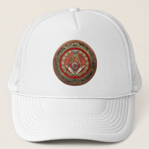 [900] Master Mason - Gold Square & Compasses Truckerkappe
