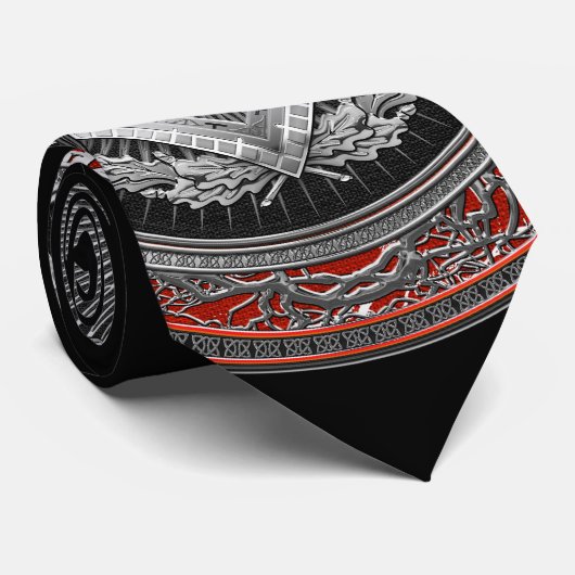 [900] Master Mason - Silver Square & Compasses Krawatte (Gerollt)