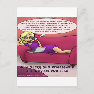 900 Nummer Geeky SEO Mädchen Gone Postkarte