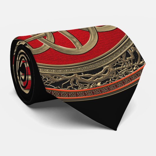 [900] Sacred Celtic Gold Knot Cross Krawatte (Gerollt)