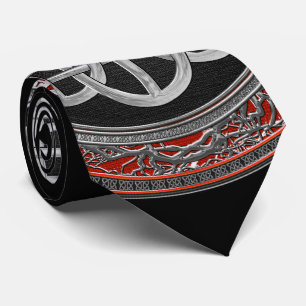 [900] Sacred Celtic Silver Knot Cross Krawatte