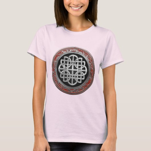 [900] Sacred Celtic Silver Knot Cross T-Shirt (Vorderseite)