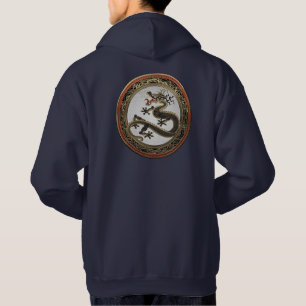 [900] Schwarzer und Gold Heiliger Ostdrache Hoodie