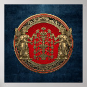 [900] Zwei Gold Ninurtas mit Baum des Lebens Poster (Vorne)