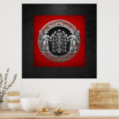 [900] Zwei Silberninurtas mit Baum des Lebens Poster (Küche)