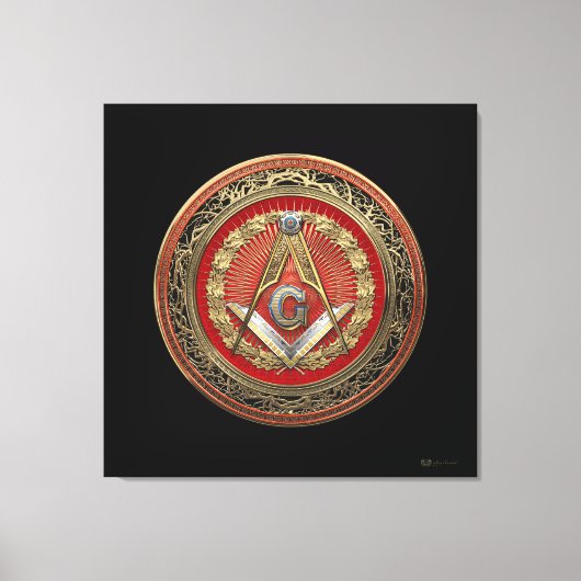[901] Master Mason - Gold Square & Compasses Leinwanddruck (Vorderseite)